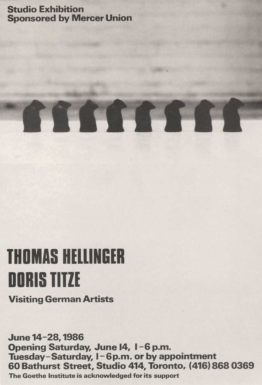 Einladungskarte: Two To Toronto • Thomas Hellinger - Doris Titze Visiting German Artists